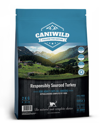 Caniwild Adult Cat Responsibly Sourced™ Turkey 2kg, hipoalergiczna z indykiem Human-Grade