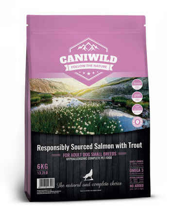 Caniwild Responsibly Sourced™ Salmon with Trout Adult Small 100g, hipoalergiczna z łososiem i pstrągiem jakości Human-Grade